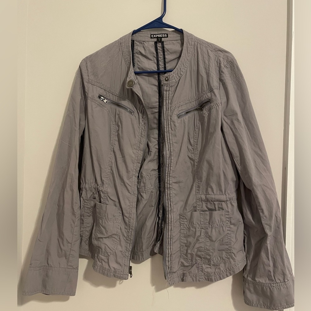 Grey bomber jacket